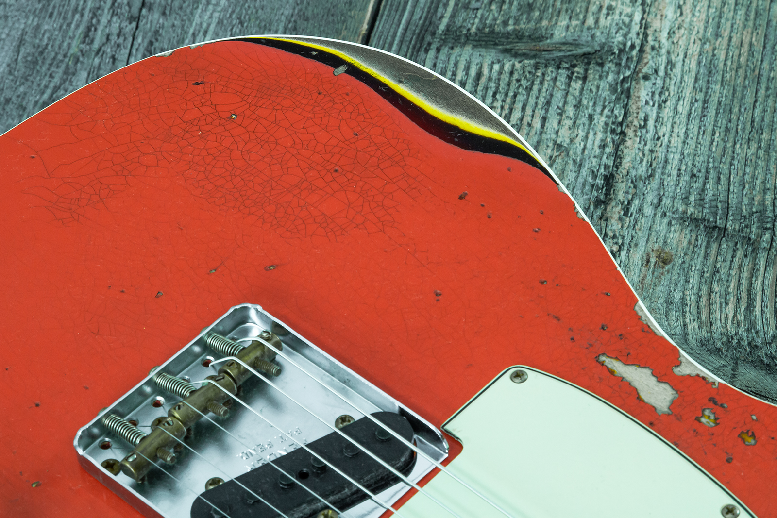 Fender Custom Shop Tele Custom 1960 2s Ht Rw #cz579562 - Heavy Relic Tahitian Coral O. 3-color Sunburst - E-Gitarre in Teleform - Variation 4