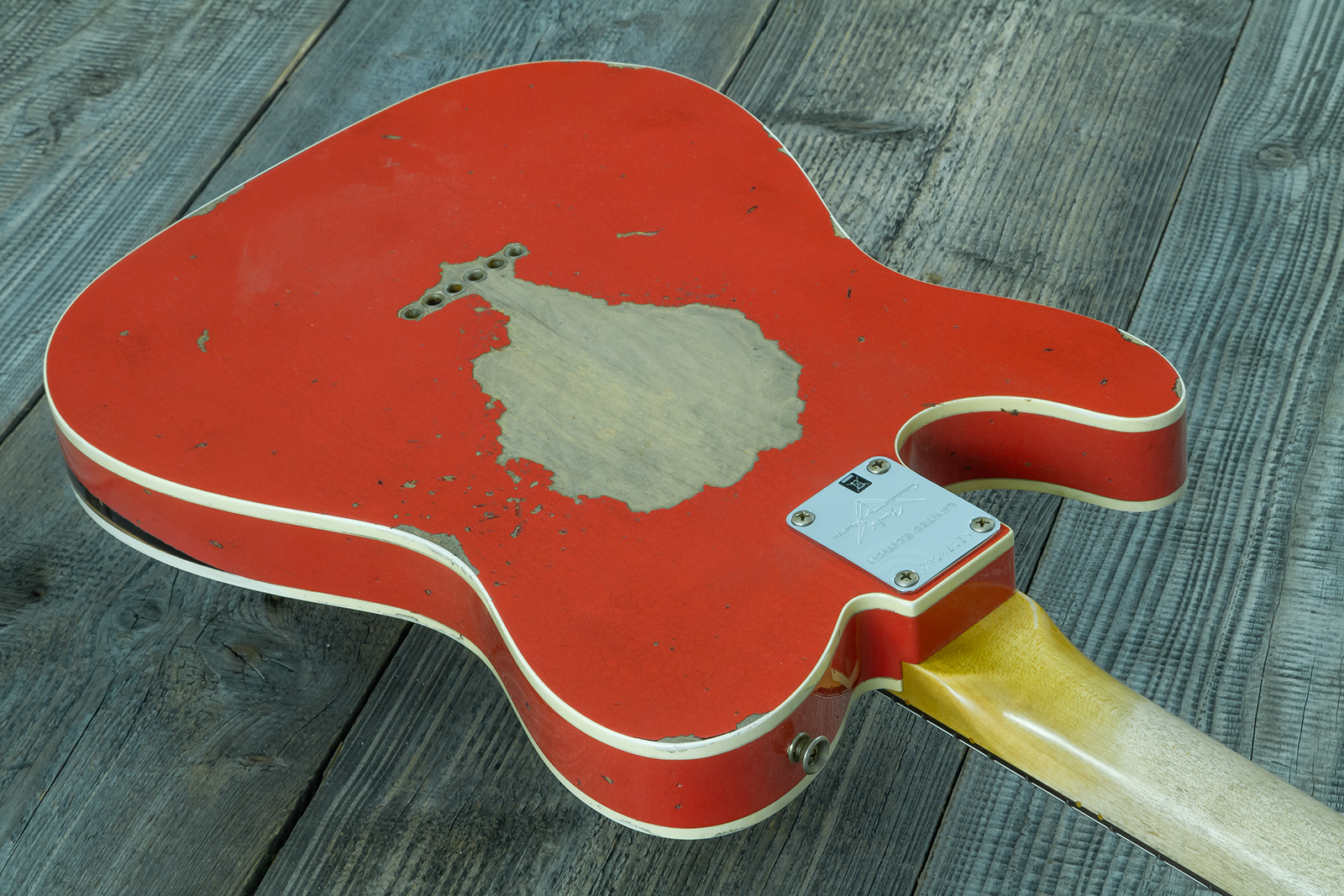 Fender Custom Shop Tele Custom 1960 2s Ht Rw #cz579562 - Heavy Relic Tahitian Coral O. 3-color Sunburst - E-Gitarre in Teleform - Variation 9
