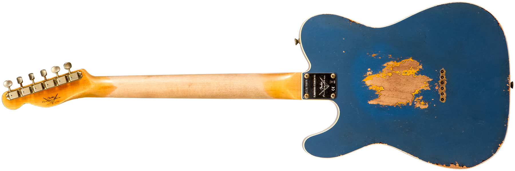 Fender Custom Shop Tele Custom 1960 2s Ht Rw #cz579606 - Heavy Relic Lake Placid Blue O. 3-color Sunburst - E-Gitarre in Teleform - Variation 1