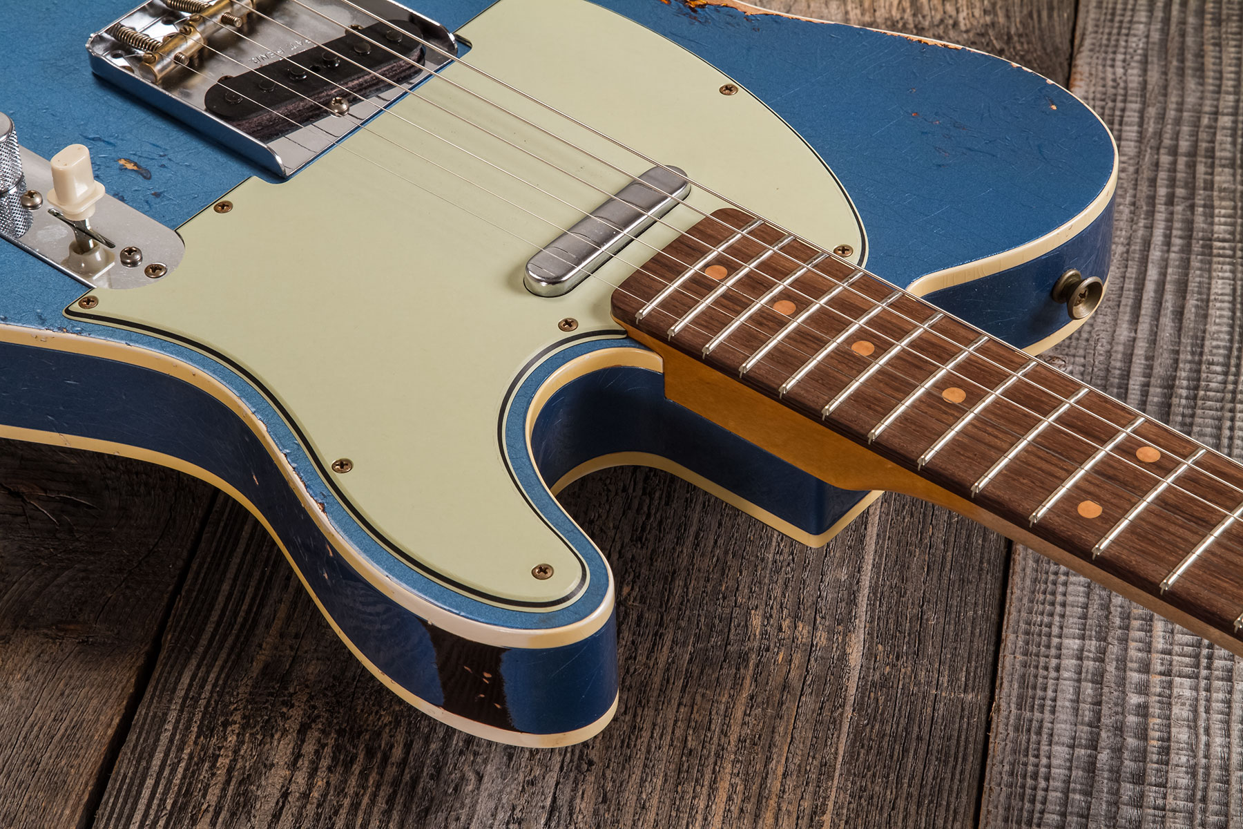 Fender Custom Shop Tele Custom 1960 2s Ht Rw #cz579606 - Heavy Relic Lake Placid Blue O. 3-color Sunburst - E-Gitarre in Teleform - Variation 4