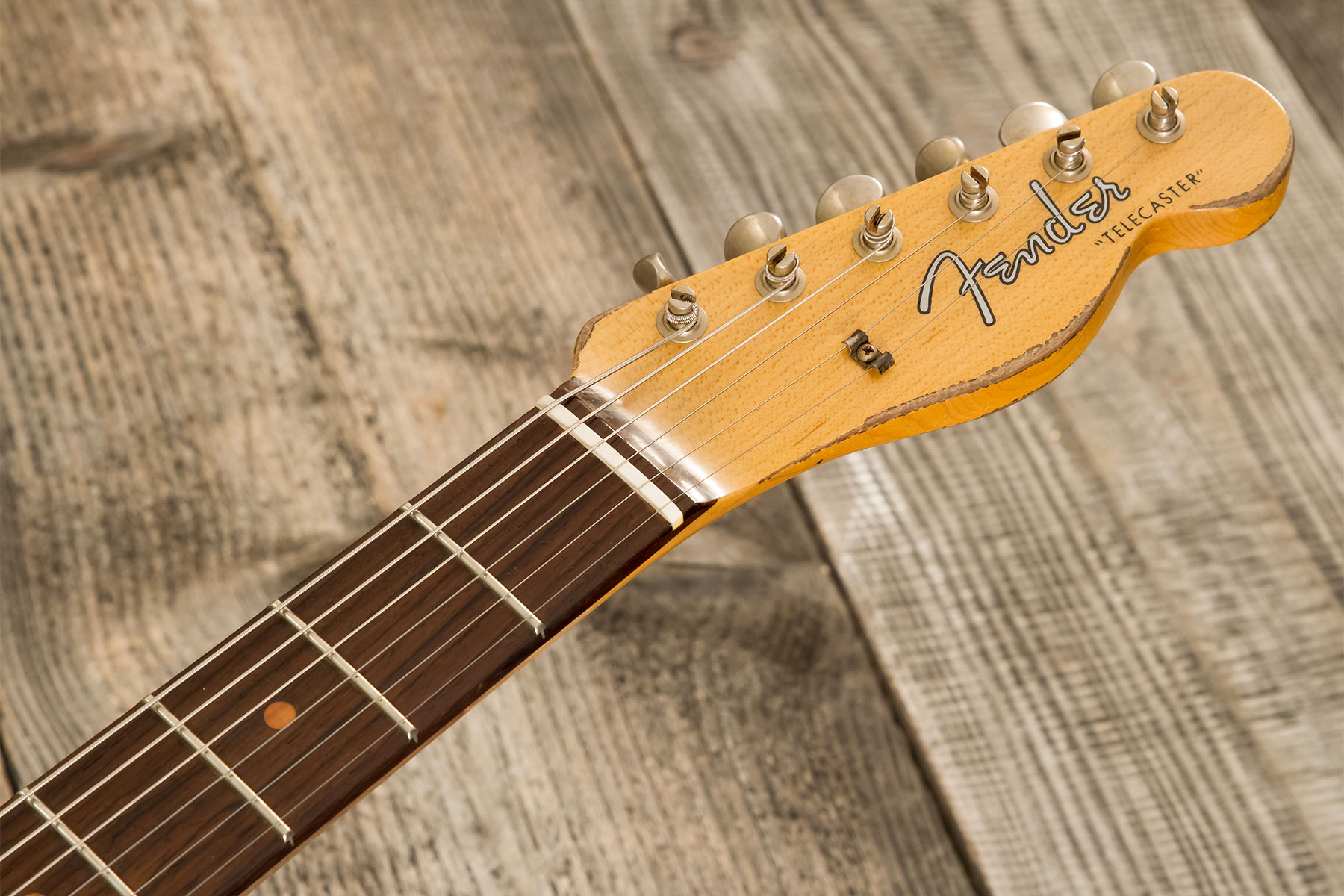 Fender Custom Shop Tele Custom 1960 2s Ht Rw #cz580600 - Heavy Relic Tahitian Coral O. 3-color Sunburst - E-Gitarre in Teleform - Variation 11