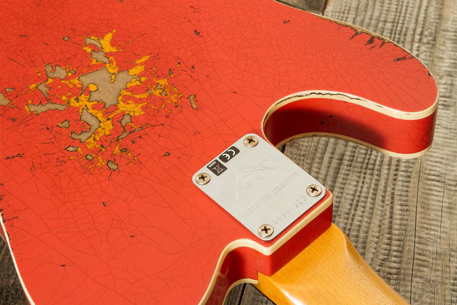 Fender Custom Shop Tele Custom 1960 2s Ht Rw - Heavy Relic Tahitian Coral O. 3-color Sunburst - E-Gitarre in Teleform - Variation 9