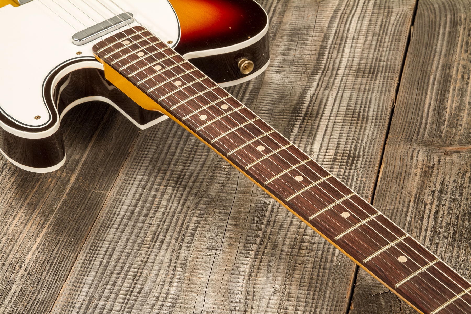 Fender Custom Shop Tele Custom 1960 2s Ht Rw #r136254 - Relic Chocolate 3-color Sunburst - E-Gitarre in Teleform - Variation 4