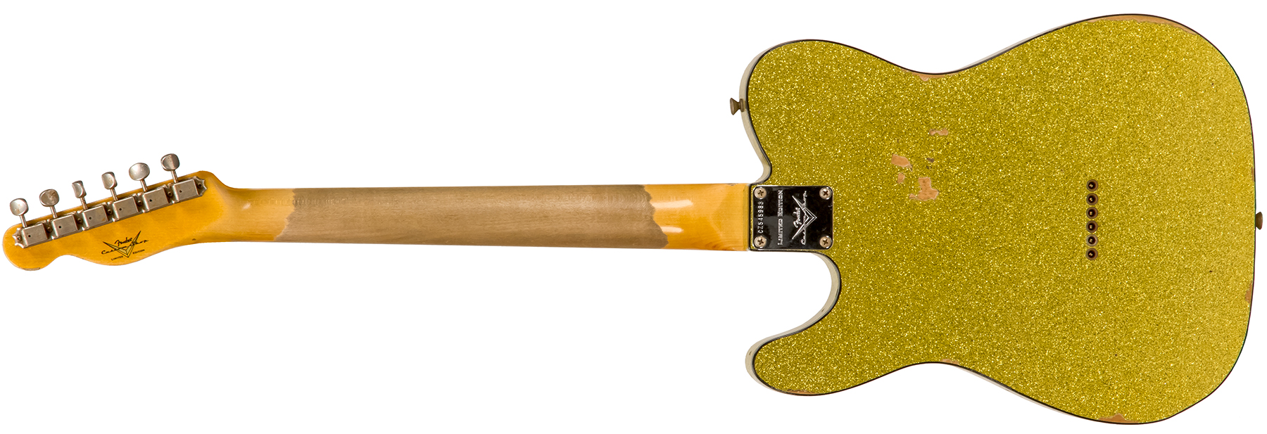 Fender Custom Shop Tele Custom 1963 2020 Ltd Rw #cz545983 - Relic Chartreuse Sparkle - E-Gitarre in Teleform - Variation 1