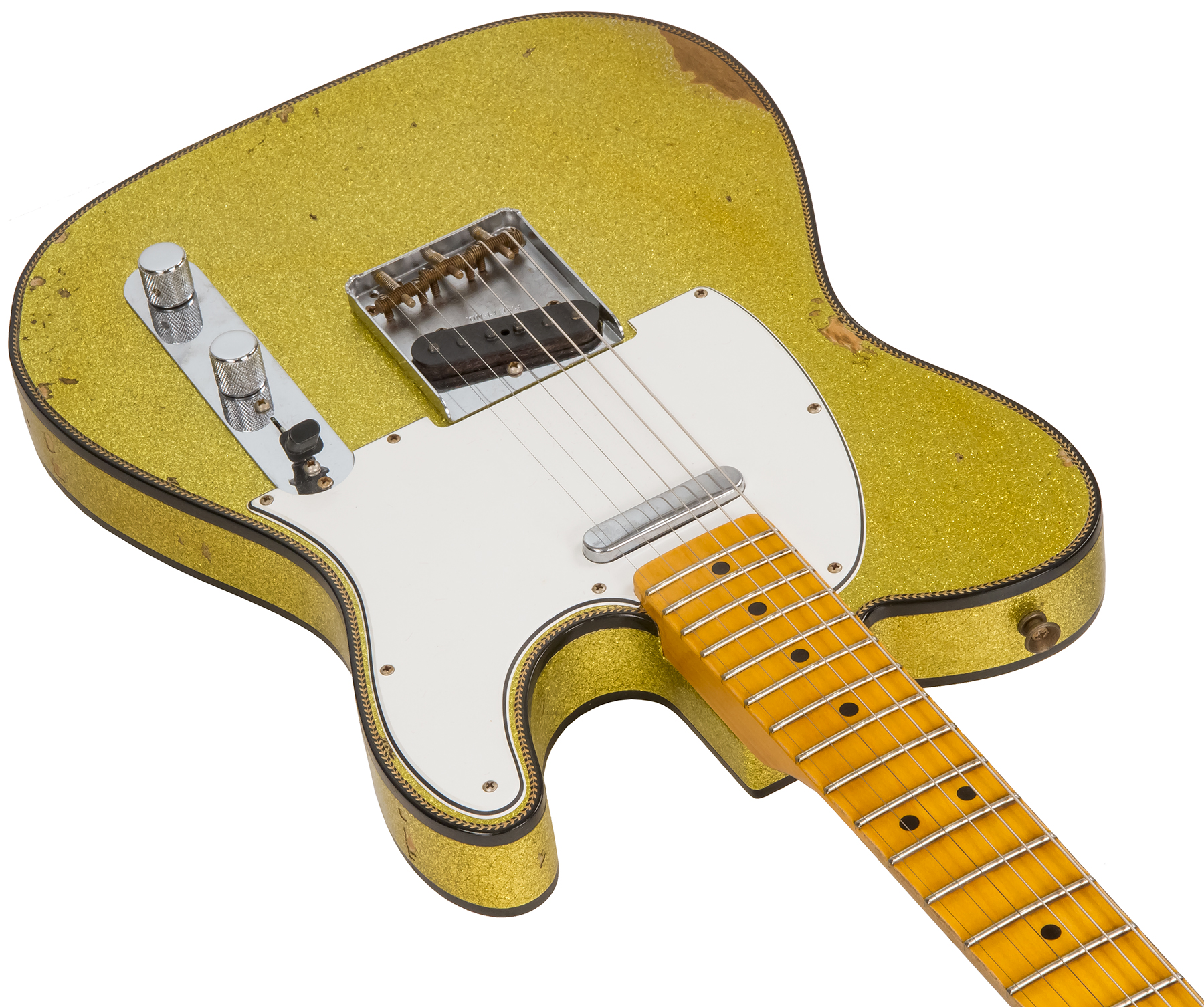 Fender Custom Shop Tele Custom 1963 2020 Ltd Rw #cz545983 - Relic Chartreuse Sparkle - E-Gitarre in Teleform - Variation 2