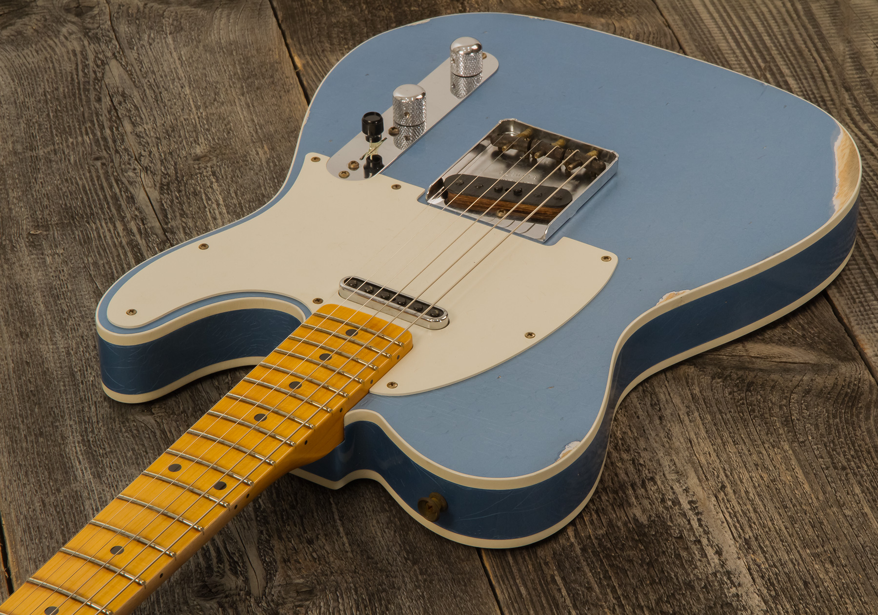 Fender Custom Shop Tele Custom Tomatillo 2s Ht Mn #r110879 - Relic Lake Placid Blue - E-Gitarre in Teleform - Variation 2