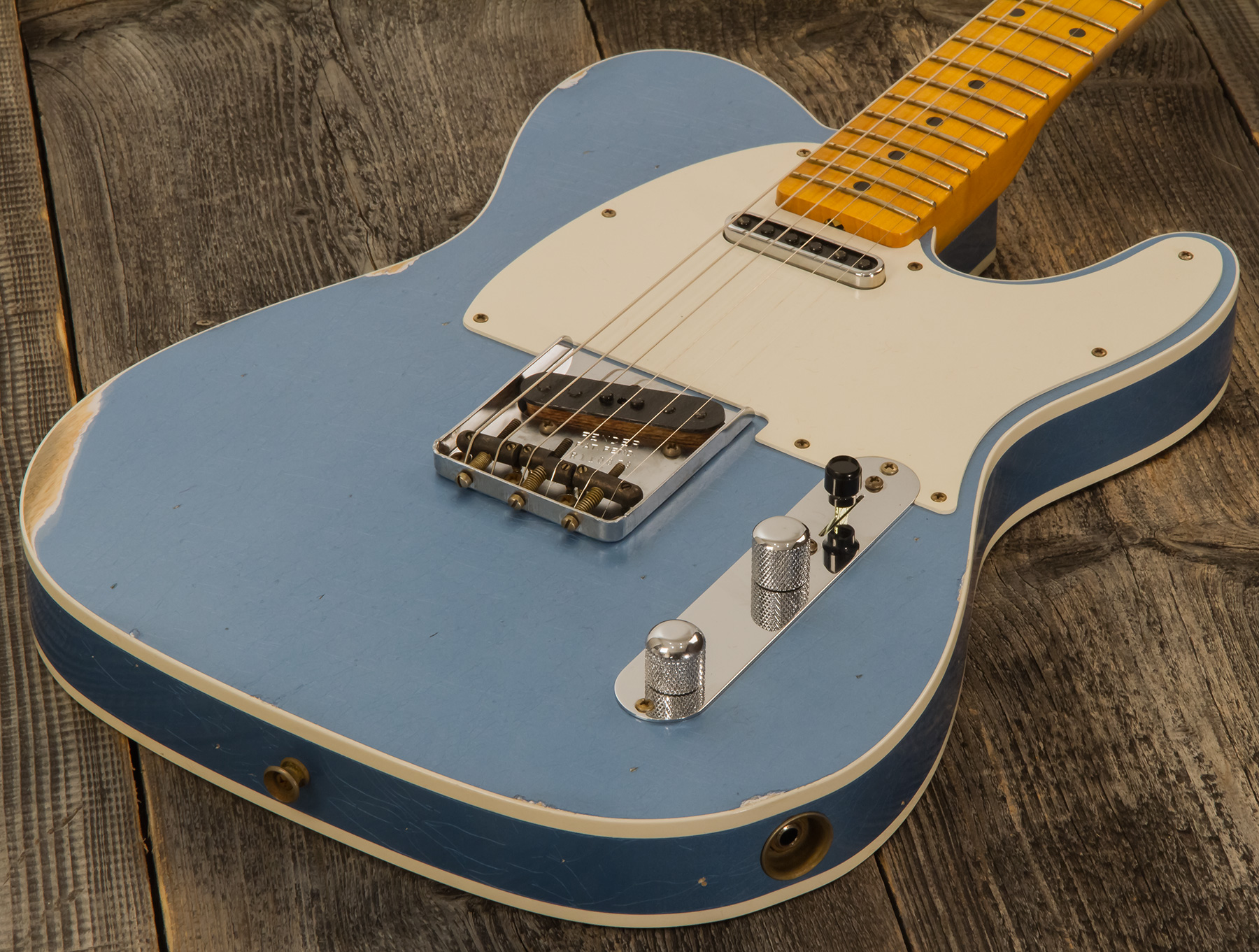 Fender Custom Shop Tele Custom Tomatillo 2s Ht Mn #r110879 - Relic Lake Placid Blue - E-Gitarre in Teleform - Variation 3