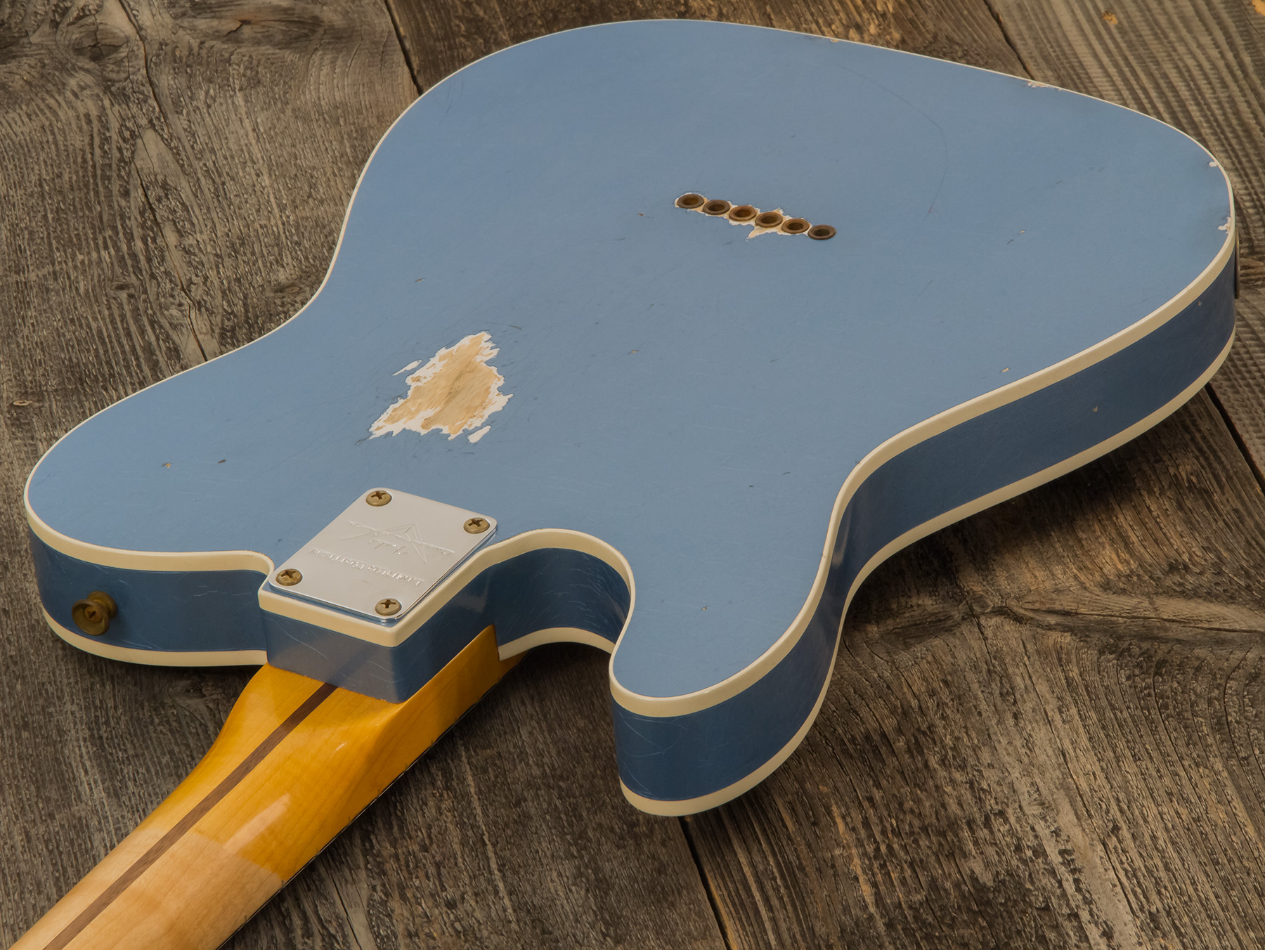 Fender Custom Shop Tele Custom Tomatillo 2s Ht Mn #r110879 - Relic Lake Placid Blue - E-Gitarre in Teleform - Variation 4