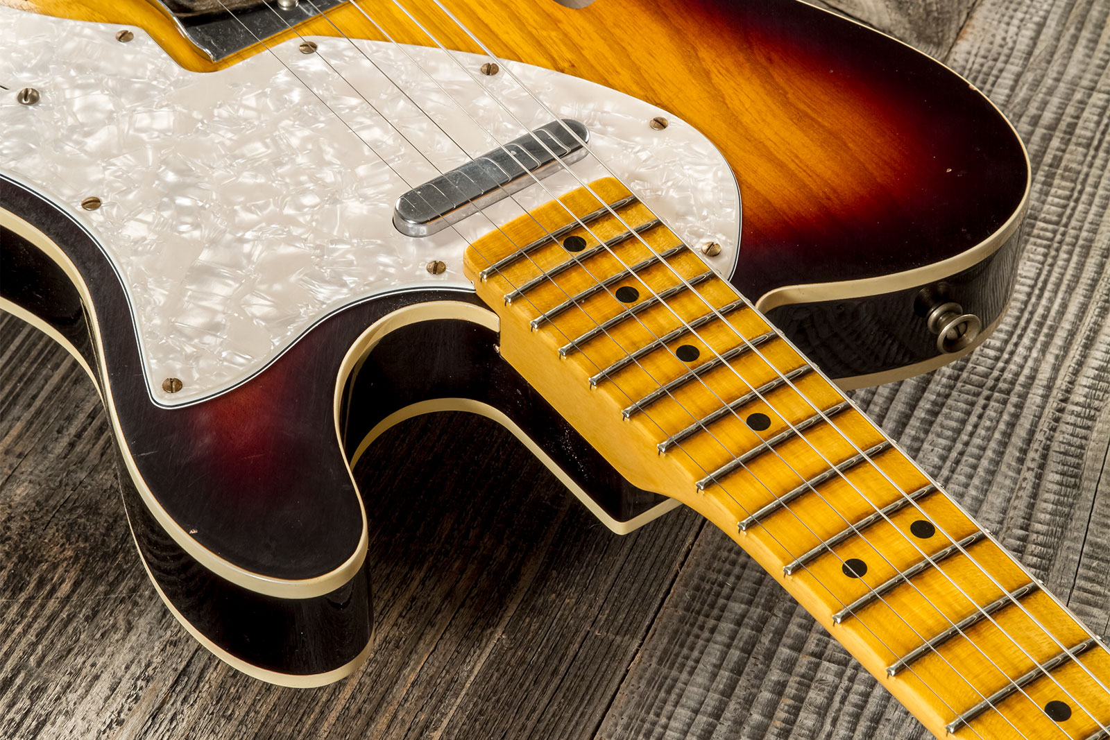 Fender Custom Shop Tele Thinline 50s Mn #cz574212 - Journeyman Relic Aged 2-color Sunburst - E-Gitarre in Teleform - Variation 5