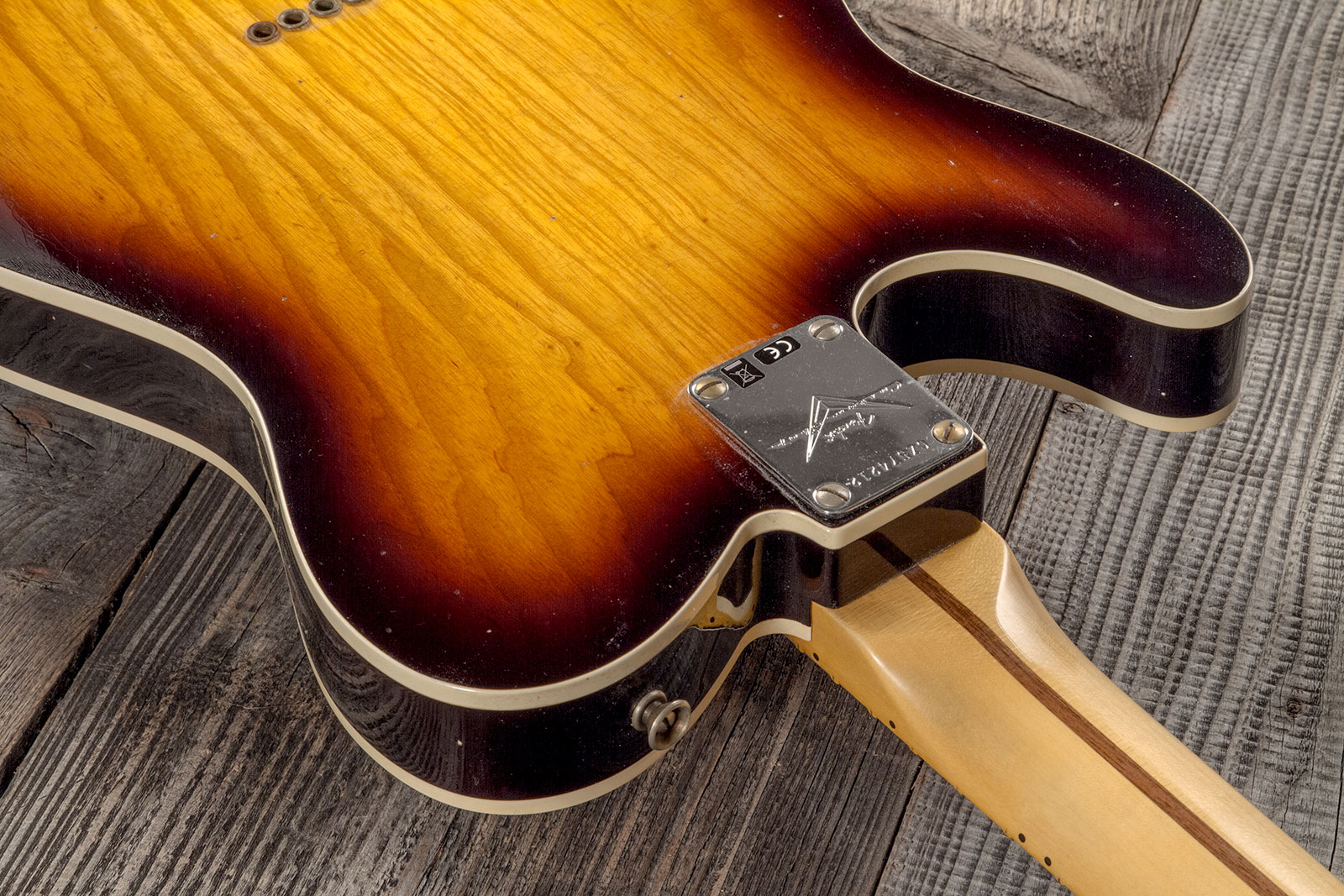 Fender Custom Shop Tele Thinline 50s Mn #cz574212 - Journeyman Relic Aged 2-color Sunburst - E-Gitarre in Teleform - Variation 7