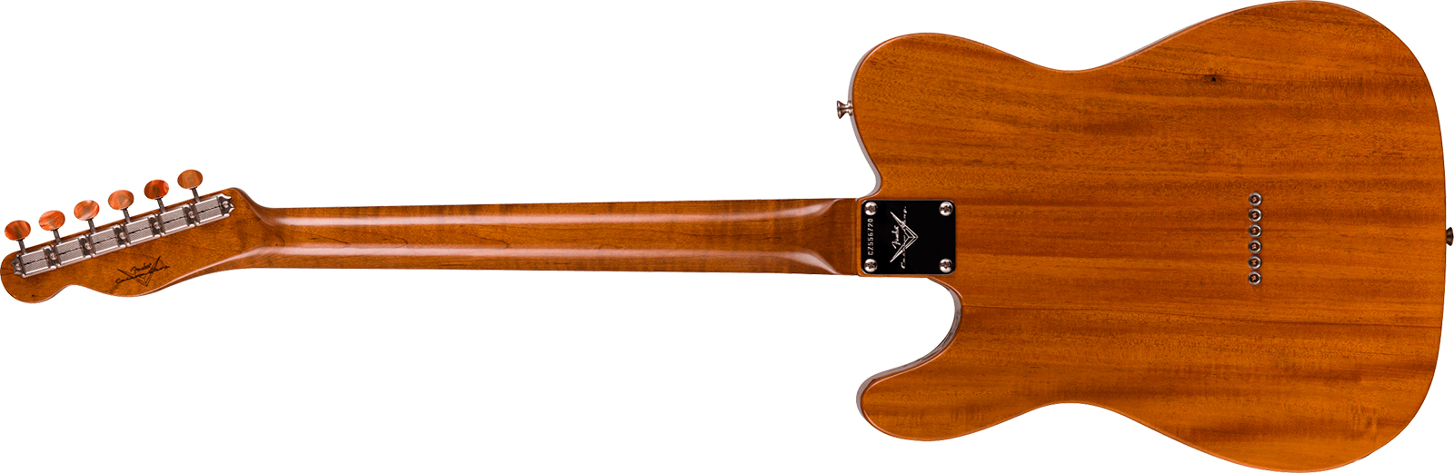 Fender Custom Shop Tele Thinline Dual P90 Maple Burl Artisan 2s Ht Rw - Nos Aged Natural - Semi-Hollow E-Gitarre - Variation 1