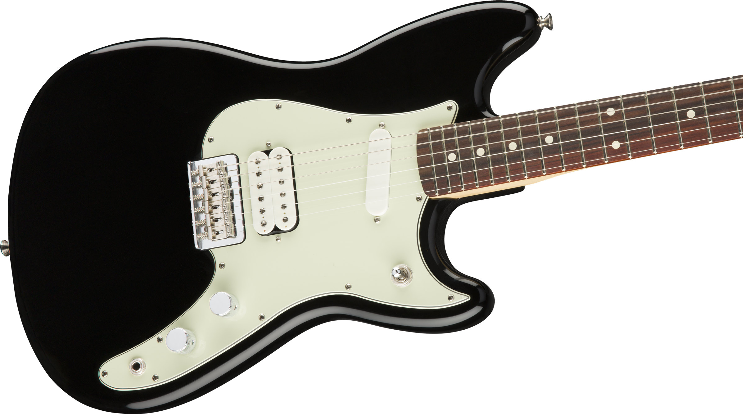 Fender Duo-sonic Hs Offset Mex Rw Diapason Court 2016 - Black - Retro-Rock-E-Gitarre - Variation 2