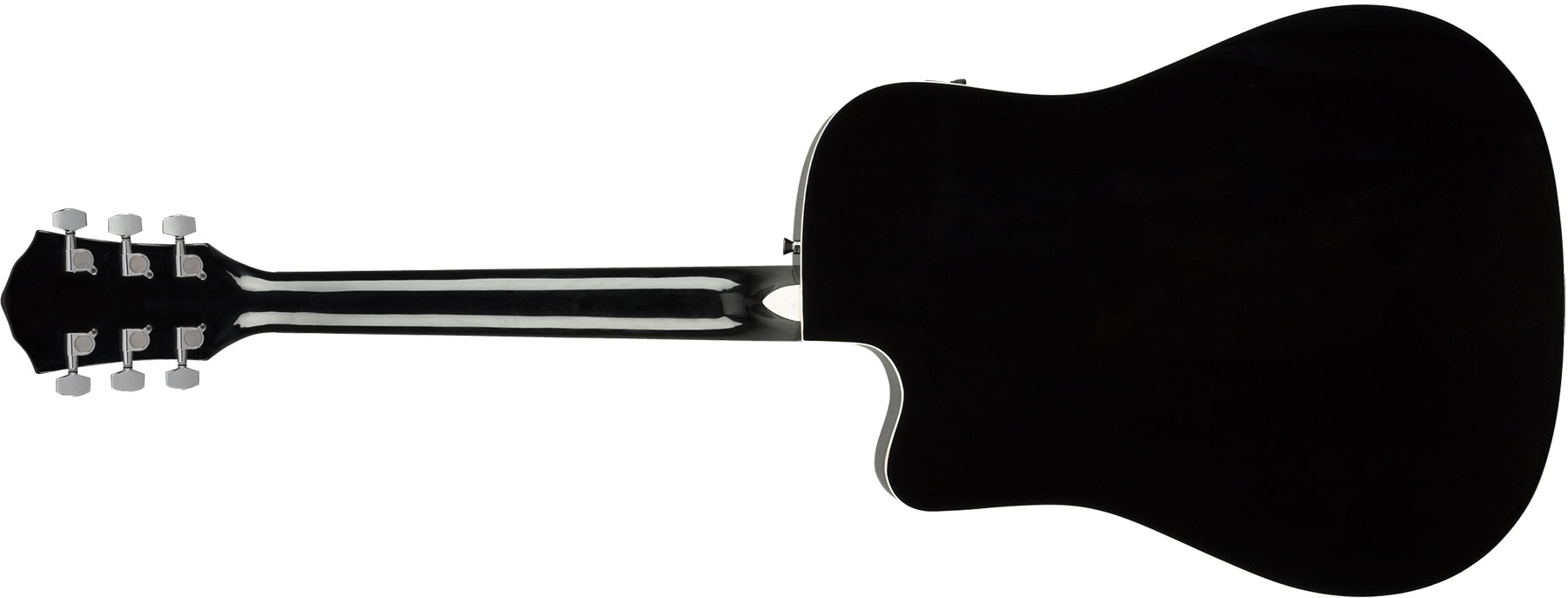Fender Fa-125ce Dreadnought Alternative Epicea Acajou Wal - Black - Elektroakustische Gitarre - Variation 1