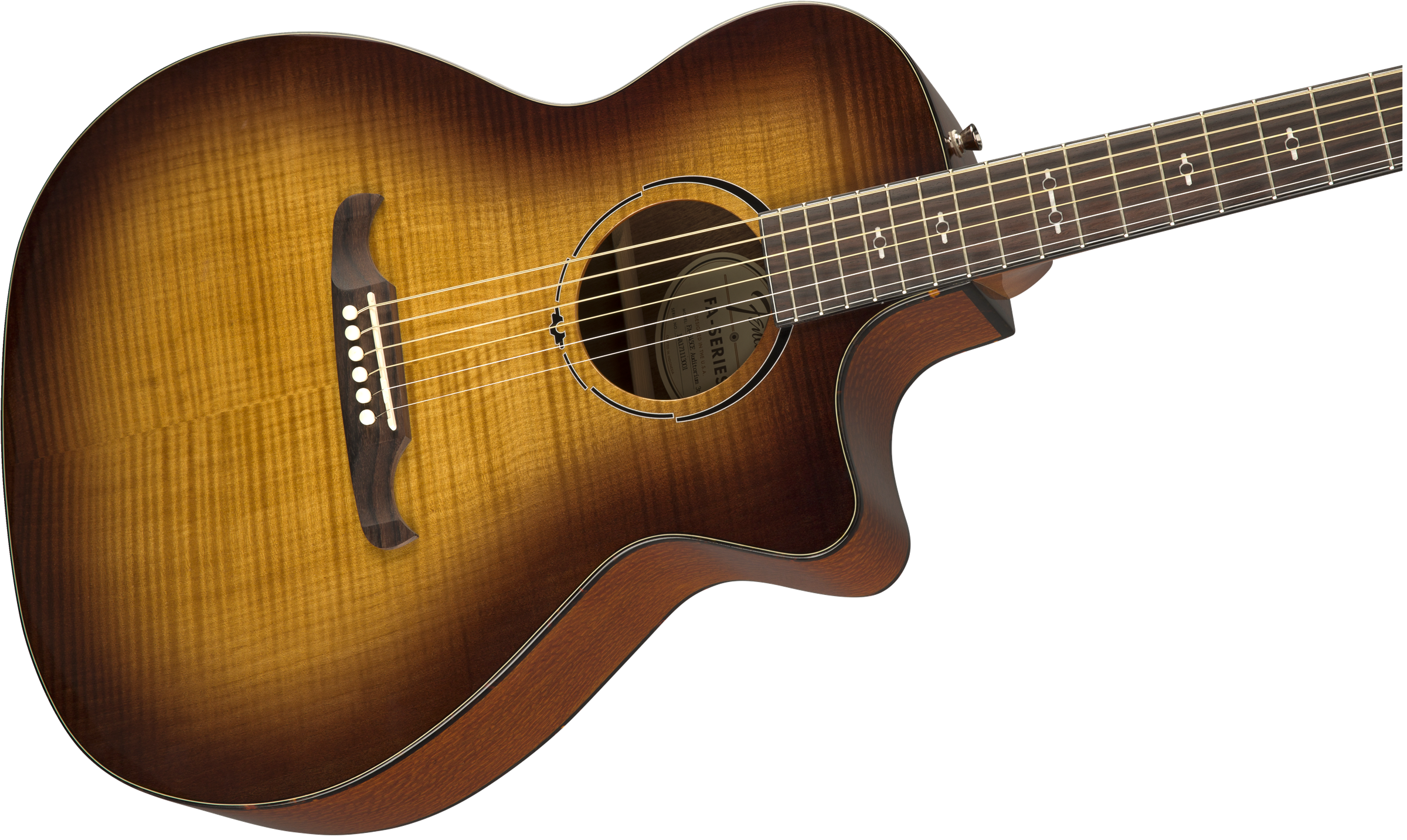 Fender Fa-345ce Alternative Auditorium Cw Erable Lacewood Lau - 3-tone Tea Burst - Elektroakustische Gitarre - Variation 2