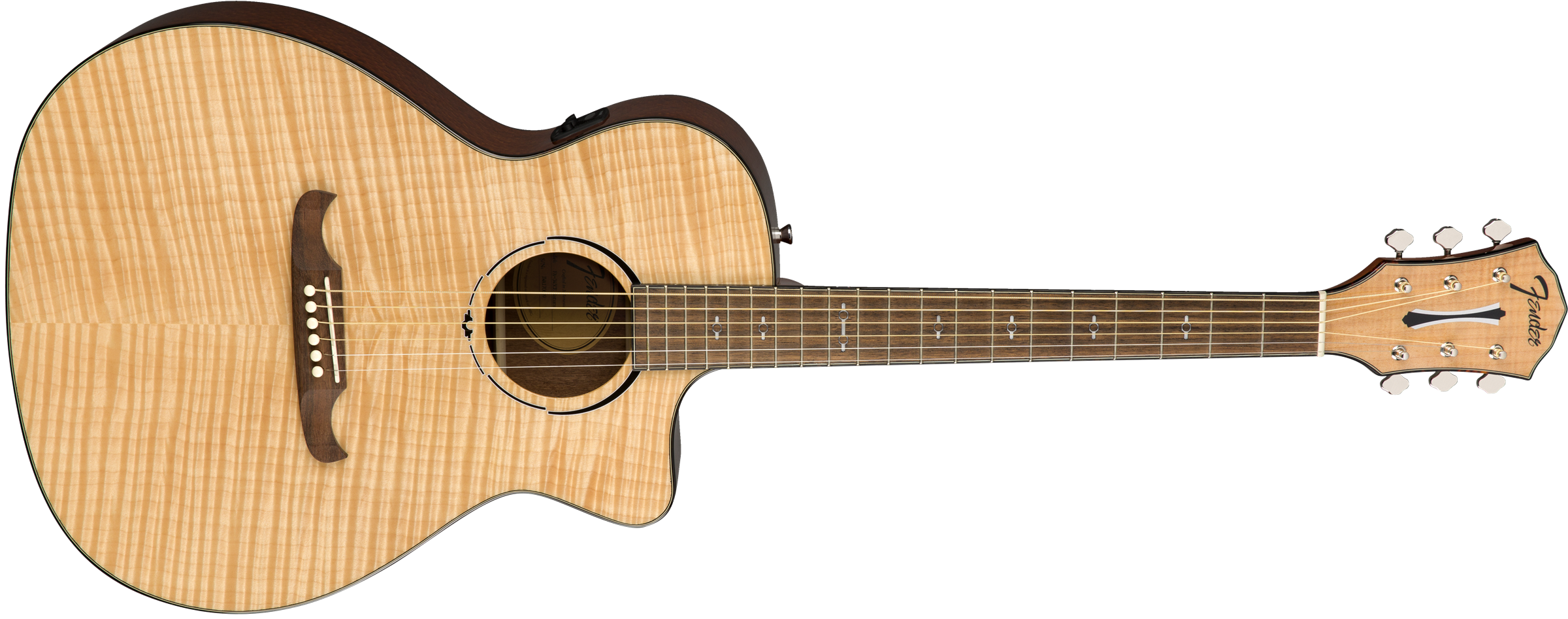 Fender Fa-345ce Alternative Auditorium Cw Erable Lacewood Lau - Natural - Elektroakustische Gitarre - Variation 2