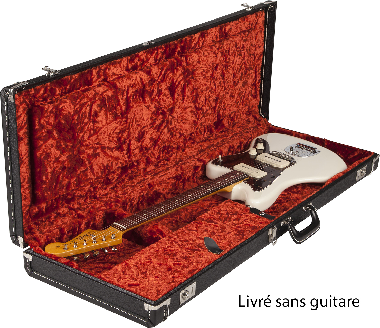 Fender Guit. Elect. Jaguar Ou Jazzmaster Deluxe Rextangulaire Black Interieur Orange - Koffer für E-Gitarren - Variation 1