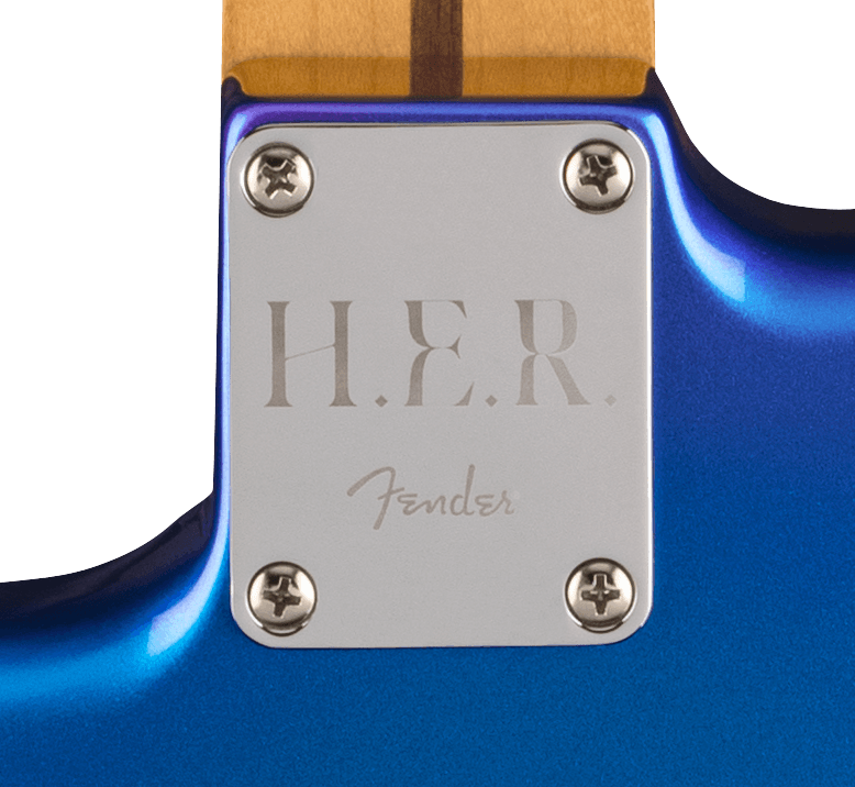 Fender H.e.r. Strat Ltd Signature Mex 3s Trem Mn - Blue Marlin - E-Gitarre in Str-Form - Variation 4