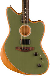 Folk-gitarre Fender Acoustasonic Player Jazzmaster (MEX, RW) - Antique olive
