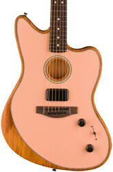 Folk-gitarre Fender Acoustasonic Player Jazzmaster (MEX, RW) - Shell pink