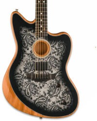 Folk-gitarre Fender American Acoustasonic Jazzmaster FSR Ltd - Black paisley