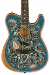 Westerngitarre & electro Fender American Acoustasonic Telecaster FSR Ltd (USA) - Blue paisley