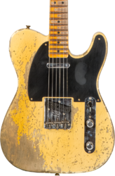E-gitarre in teleform Fender Custom Shop 1950 Double Esquire #R126773 - Super heavy relic aged nocaster blonde