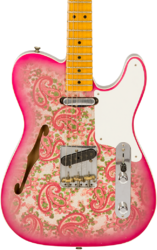 Semi-hollow e-gitarre Fender Custom Shop Double Esquire Custom #R97434 - Journeyman relic aged pink paisley