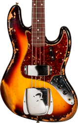 Solidbody e-bass Fender Custom Shop 1961 Jazz Bass #CZ572155 - Heavy relic 3-color sunburst
