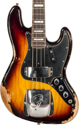 Solidbody e-bass Fender Custom Shop Jazz Bass Custom #CZ575919 - Heavy relic 3-color sunburst
