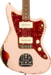 Retro-rock-e-gitarre Fender Custom Shop 1962 Jazzmaster #R132659 - Heavy relic shell pink o. 3-color sunburst