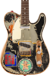 Signature-e-gitarre Fender Custom Shop Joe Strummer Telecaster Masterbuilt Paul Waller Ltd - Super heavy relic black o. 3-color sunburst