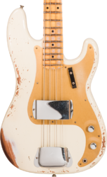 Solidbody e-bass Fender Custom Shop 1958 Precision Bass #CZ569181 - Heavy relic vintage white