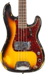 Solidbody e-bass Fender Custom Shop 1963 Precision Bass #CZ560028 - Heavy relic aged 3-color sunburst