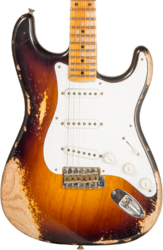 E-gitarre in str-form Fender Custom Shop 70th Anniversary 1954 Stratocaster Ltd #XN4308 - Heavy relic wide fade 2-color sunburst