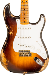 E-gitarre in str-form Fender Custom Shop 70th Anniversary 1954 Stratocaster Ltd #XN4309 - Heavy relic wide fade 2-color sunburst