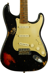 E-gitarre in str-form Fender Custom Shop 1956 Stratocaster #R150252 - Heavy Relic Black ov. Violin Burst
