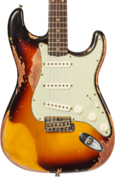 E-gitarre in str-form Fender Custom Shop 1959 Stratocaster #CZ583182 - Super heavy relic chocolate 3-color sunburst