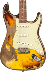 E-gitarre in str-form Fender Custom Shop 1959 Stratocaster #CZ569850 - Super heavy relic aged chocolate 3-color sunburst
