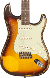 E-gitarre in str-form Fender Custom Shop 1959 Stratocaster #CZ571958 - Super heavy relic aged chocolate 3-color sunburst