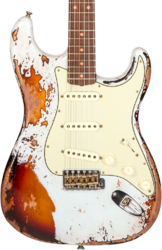E-gitarre in str-form Fender Custom Shop 1959 Stratocaster #CZ576124 - Super heavy relic sonic blue o. chocolate sunburst