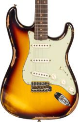 E-gitarre in str-form Fender Custom Shop 1961 Stratocaster #CZ573663 - Heavy relic aged 3-color sunburst