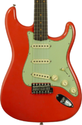 E-gitarre in str-form Fender Custom Shop Poblano 1962 Stratocaster #CZ584215 - Journeyman Relic Fiesta Red 