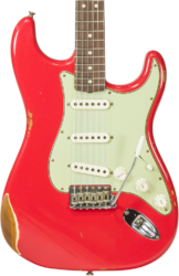 E-gitarre in str-form Fender Custom Shop 1963Stratocaster #R117571 - Relic fiesta red