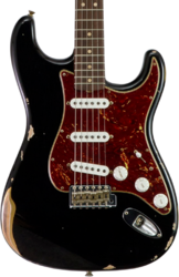 E-gitarre in str-form Fender Custom Shop 1963 Stratocaster #R143861 - Relic Black O. HLE Gold