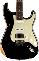 E-gitarre in str-form Fender Custom Shop Custom Deluxe HB S-1 Stratocaster - Relic Black
