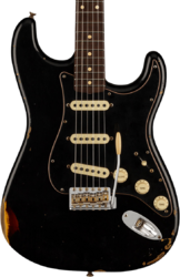 E-gitarre in str-form Fender Custom Shop Dual-Mag II Stratocaster Ltd - Relic black over 3-color sunburst