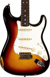 E-gitarre in str-form Fender Custom Shop Late 1964 Stratocaster #CZ568169 - Relic target 3-color sunburst