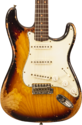 E-gitarre in str-form Fender Custom Shop Stratocaster 60's Masterbuilt Levi Perry #R132309 - Heavy Relic 2-Color Sunburst