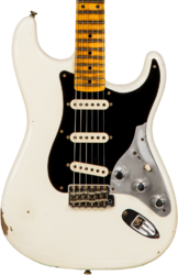 E-gitarre in str-form Fender Custom Shop Poblano II Stratocaster #CZ555378 - Relic olympic white