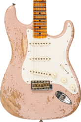 E-gitarre in str-form Fender Custom Shop Red Hot Stratocaster #CZ579150 - Super heavy relic dirty shell pink